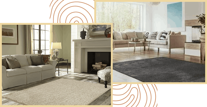 2 Different section of living room carpet